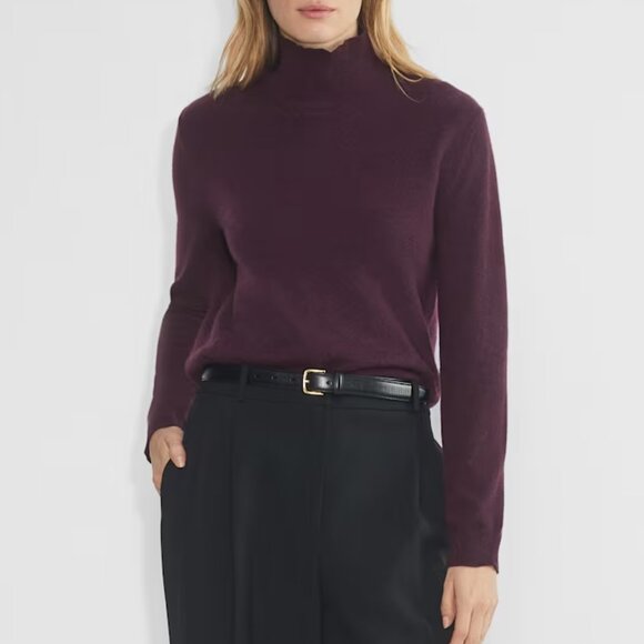 Aritzia Bare Cashmere Turtleneck Sweater in Noble Purple, Size M, New with Tag - Picture 1 of 9